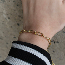 Gold Plated Sterling Silver Paper Clip Bracelet