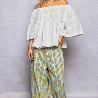 Off Shoulder Bell Sleeve Blouse