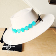 Turquoise Cross Beaded Hat Band