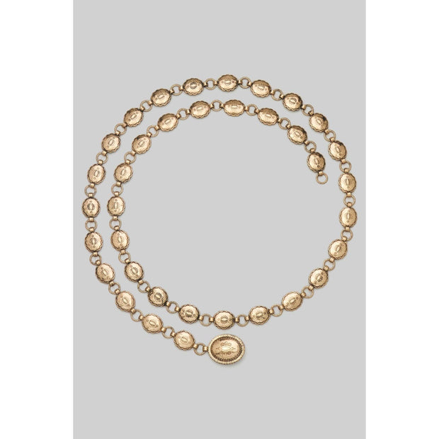 Squash Blossom Concho Belt, Gold
