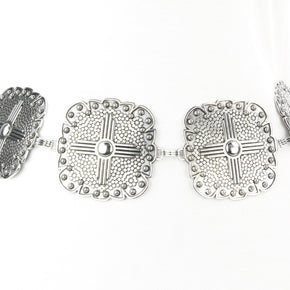 Women’s Medallion Chain Belt with Cross Design