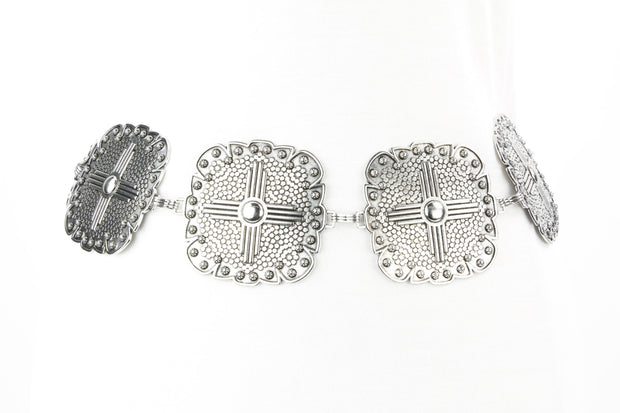 Women’s Medallion Chain Belt with Cross Design