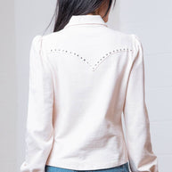 White Button Down with Embroidery