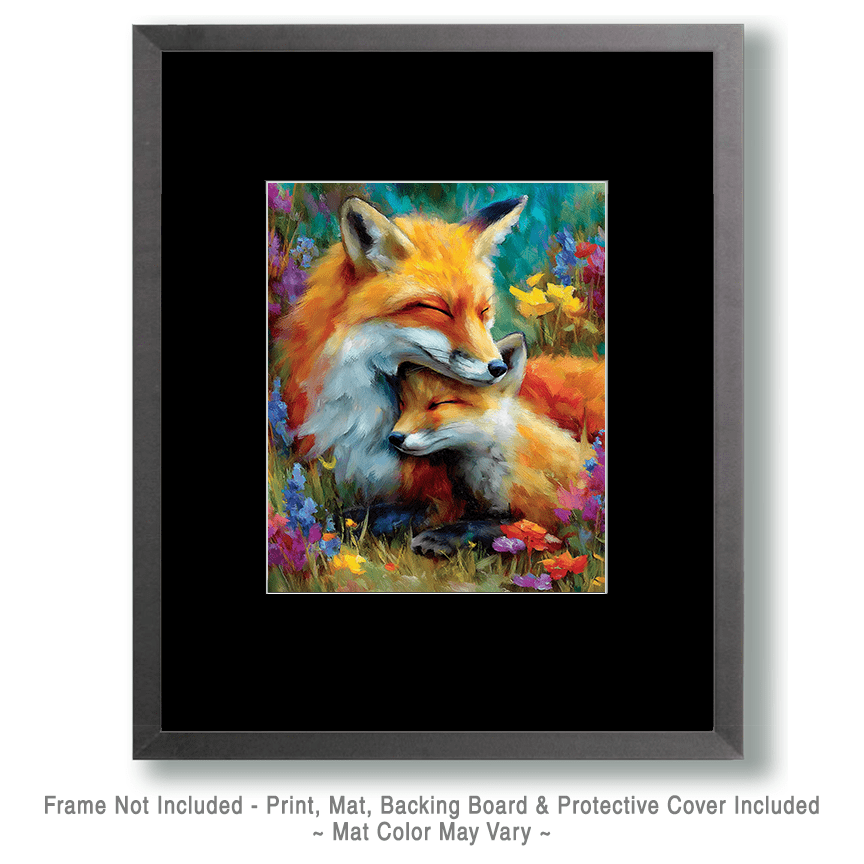 Mom & Baby Red Fox Art
