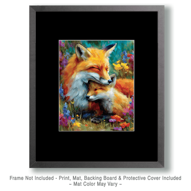 Mom & Baby Red Fox Art