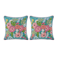 Spring Turquoise Camouflage Velvet Pillow 18X18