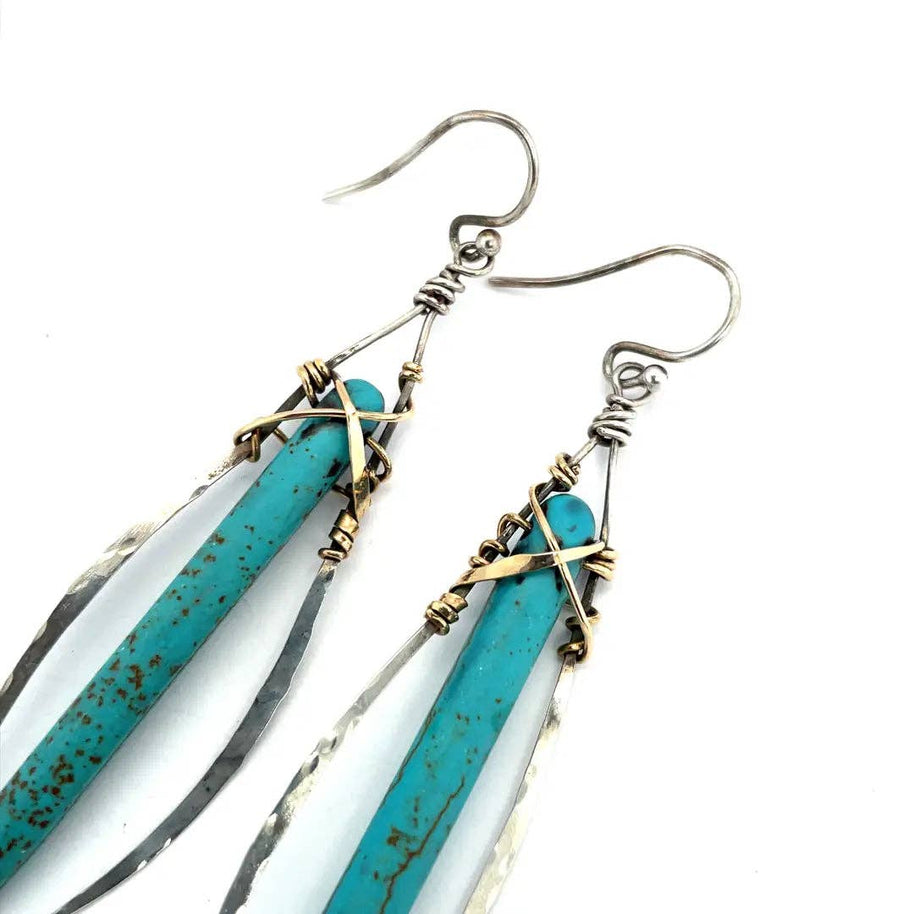 Handmade Turquoise Stalactite Earrings