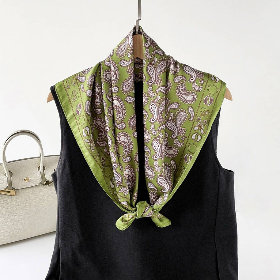 Paisley Satin Square Scarf