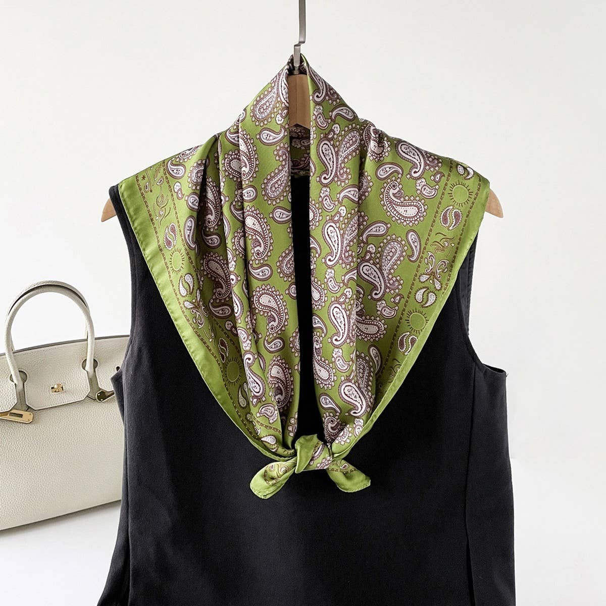 Paisley Satin Square Scarf