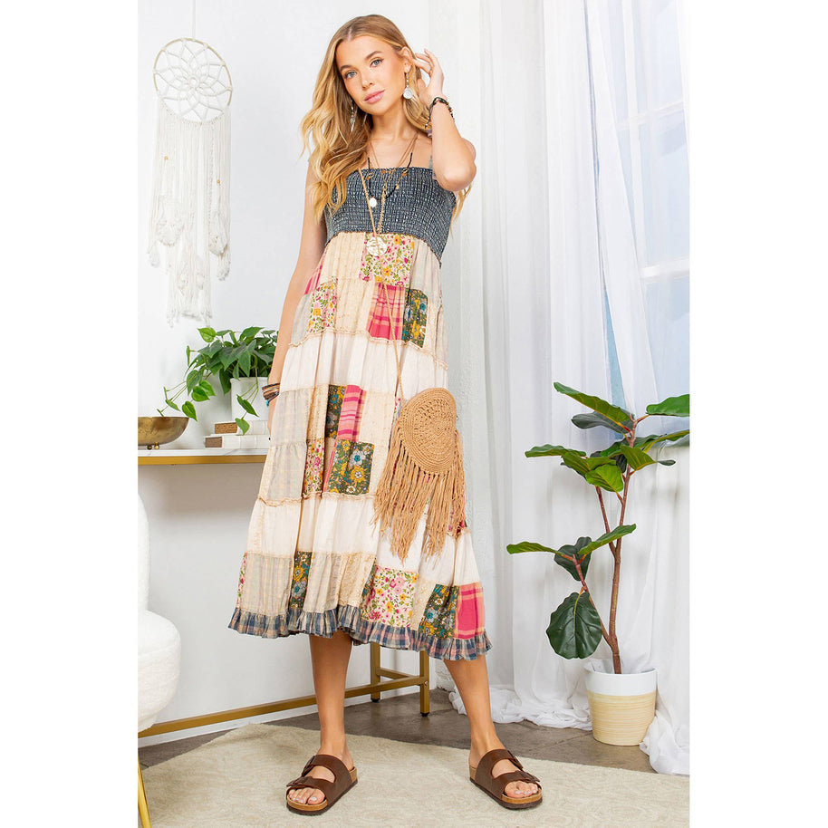 Boho Western Smocked Sundress