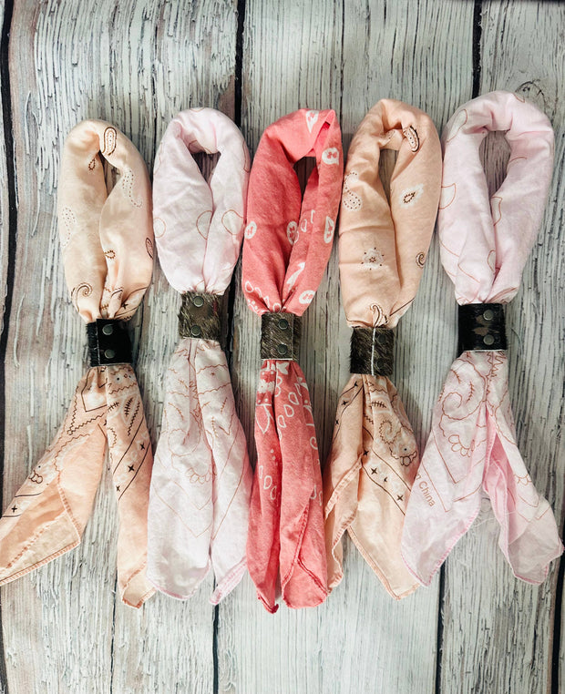 Pink Bandanas & Leather Slide
