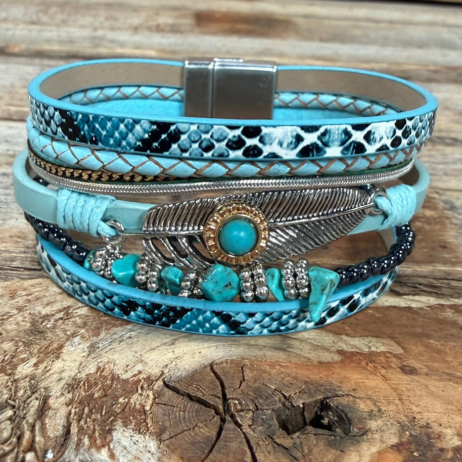 Blue Boho Wrap Bracelet