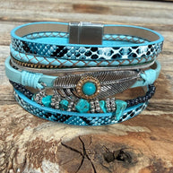 Blue Boho Wrap Bracelet