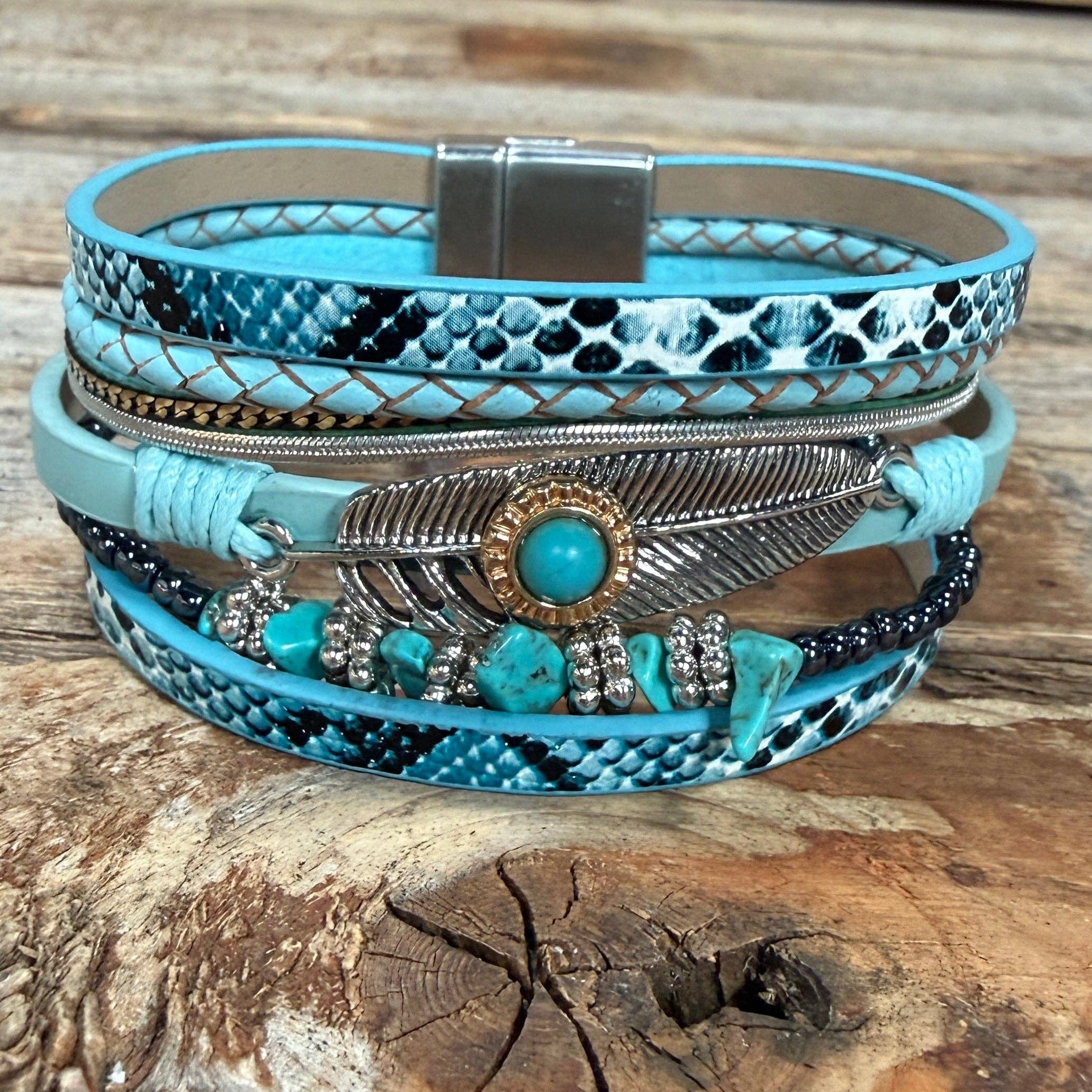 Blue Boho Wrap Bracelet