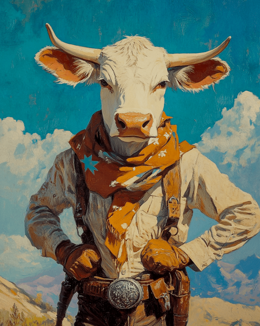 Cow Ranch Hand Art Print