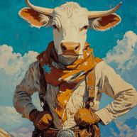 Cow Ranch Hand Art Print