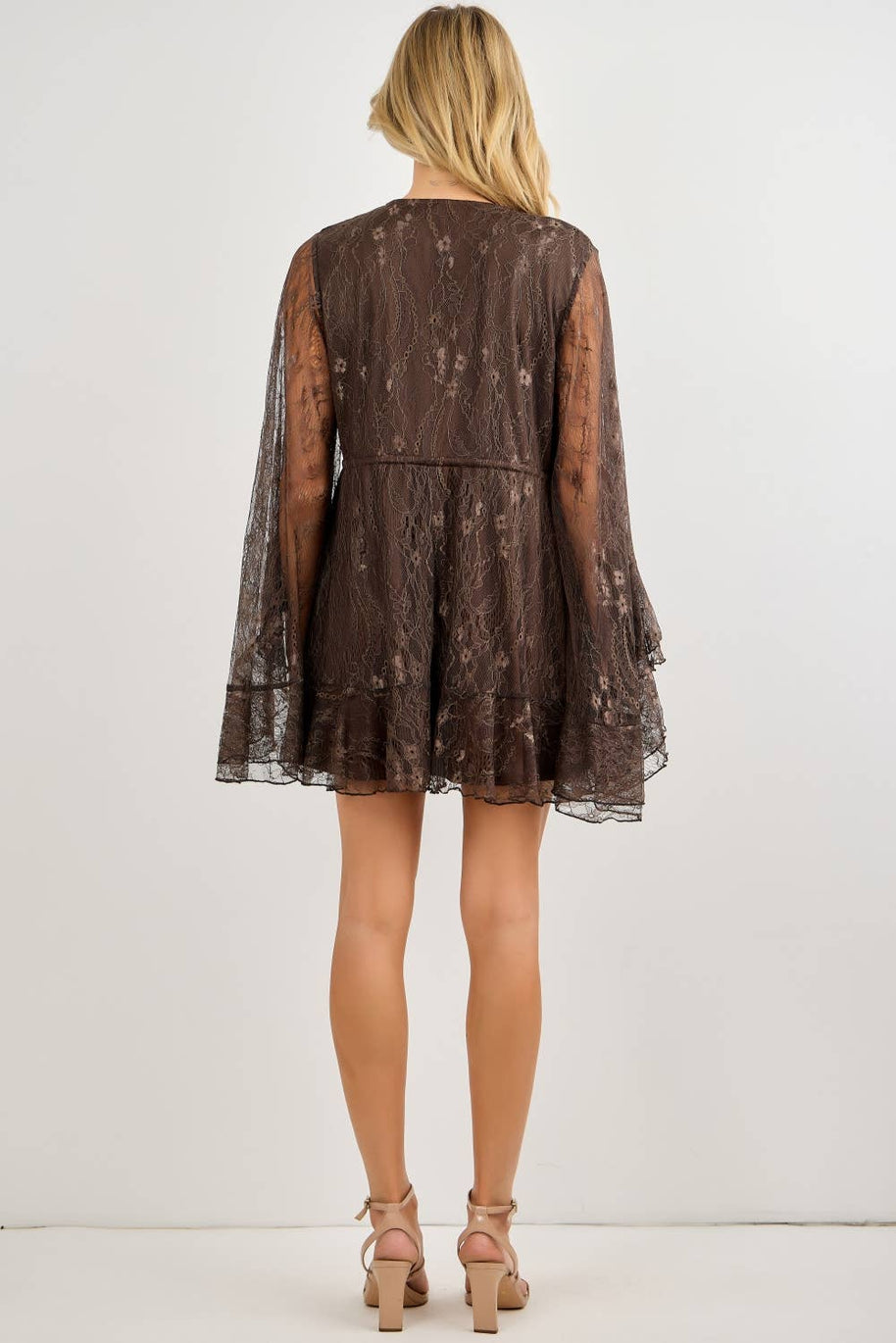 Ruffle Lace Mini Dress