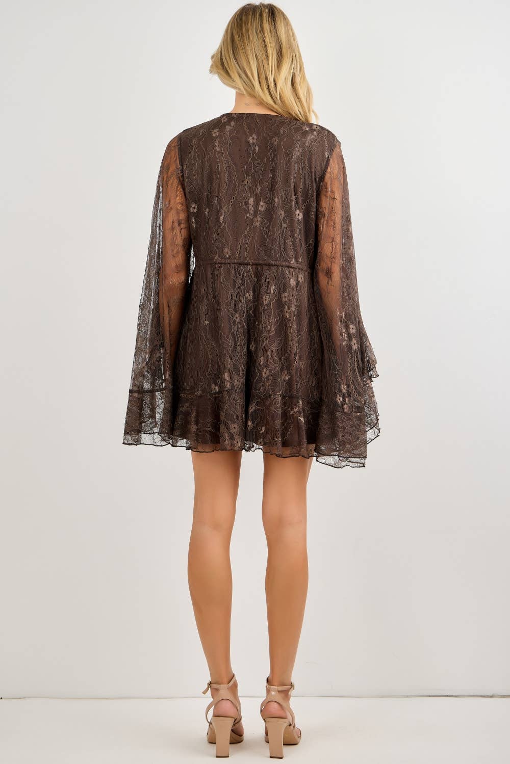 Ruffle Lace Mini Dress