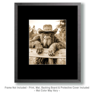 Cowboy Bigfoot Hanging Out Art Print