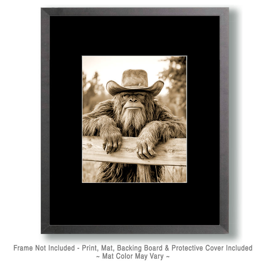 Cowboy Bigfoot Hanging Out Art Print