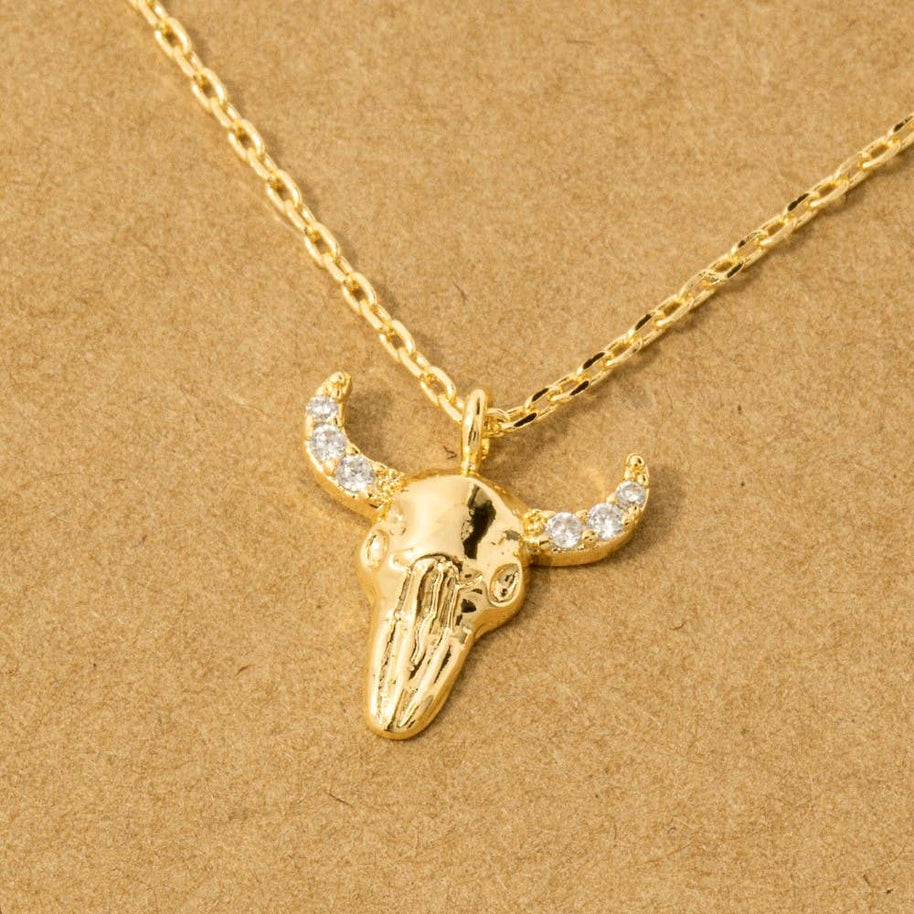 Gold Dipped Buffalo Head Necklace