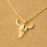 Gold Dipped Buffalo Head Necklace