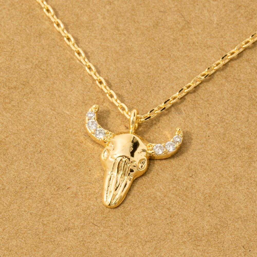 Gold Dipped Buffalo Head Necklace