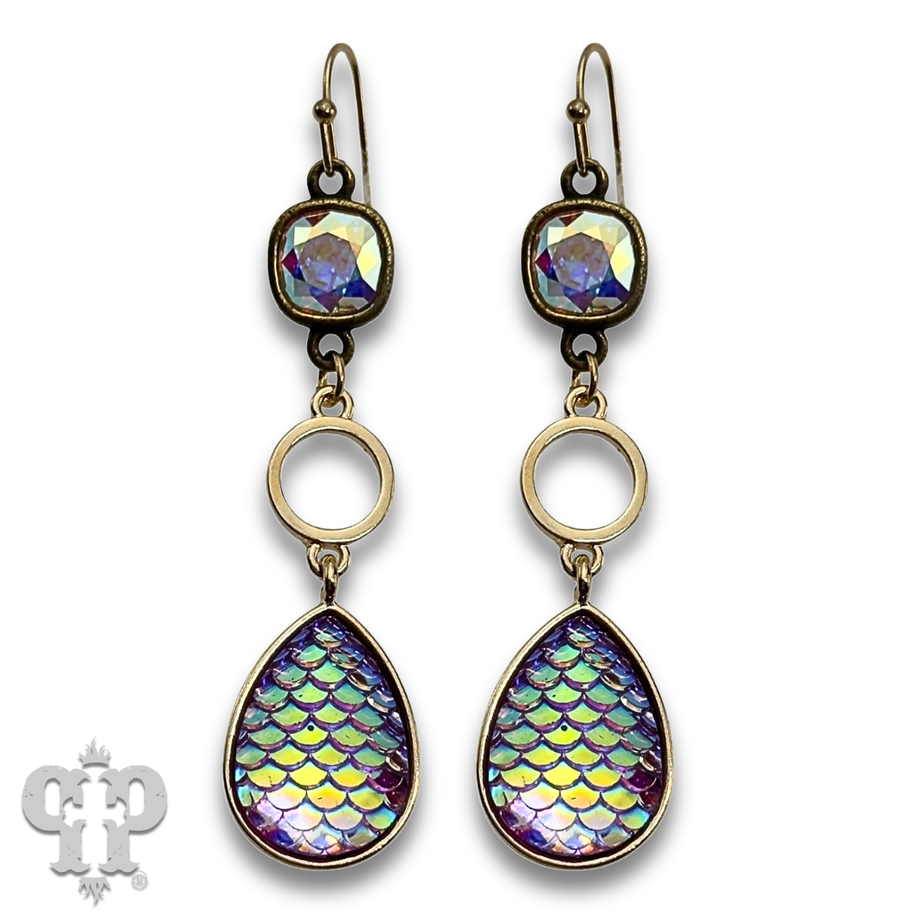 Swarovski® crystals Iridescent rainbow teardrop earrings