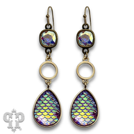 Swarovski® crystals Iridescent rainbow teardrop earrings