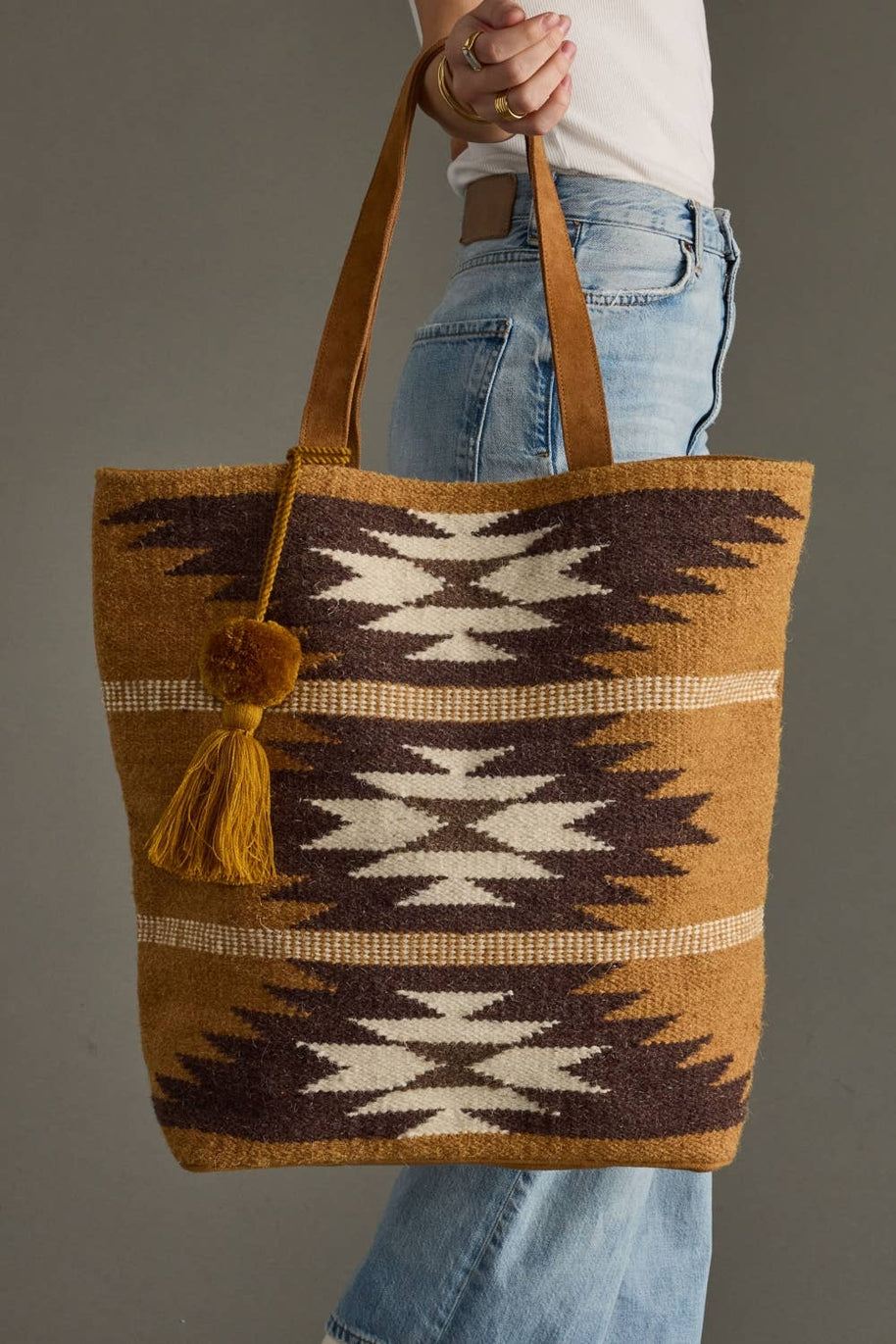 Tan, Brown & Cream Western Tote