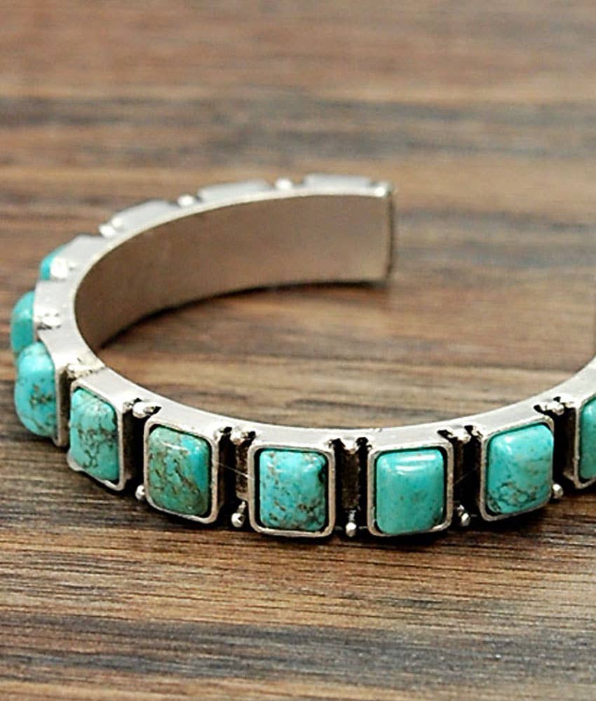 Turquoise Cuff Bracelet, Square