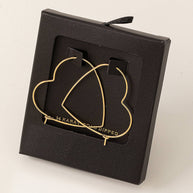 Secret Box Heart Outline Hoop Earrings