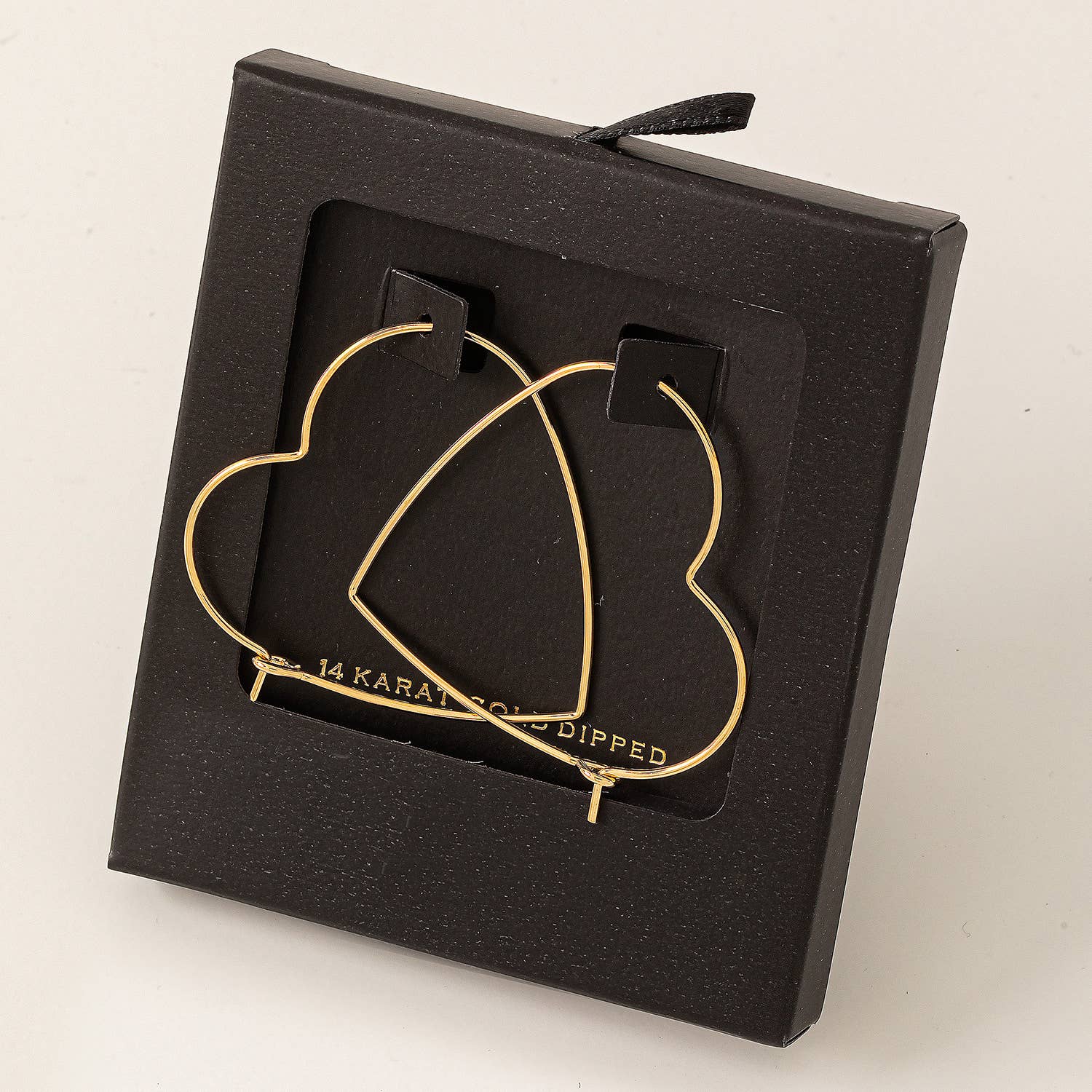 Secret Box Heart Outline Hoop Earrings