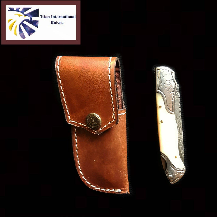 Bone & Engraved Pocket Knife