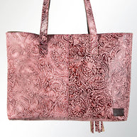 Embossed Pink Leather Tote