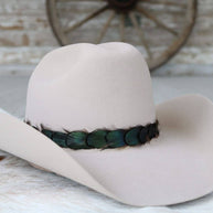 Iridescent Green Feather Hat Band - Ridge