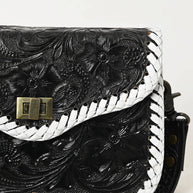 Black & White Tooled Leather Purse