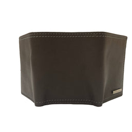 Double Stitch Leather Trifold Wallet