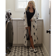 New Hooded Lightning Bolt Luxe Robe