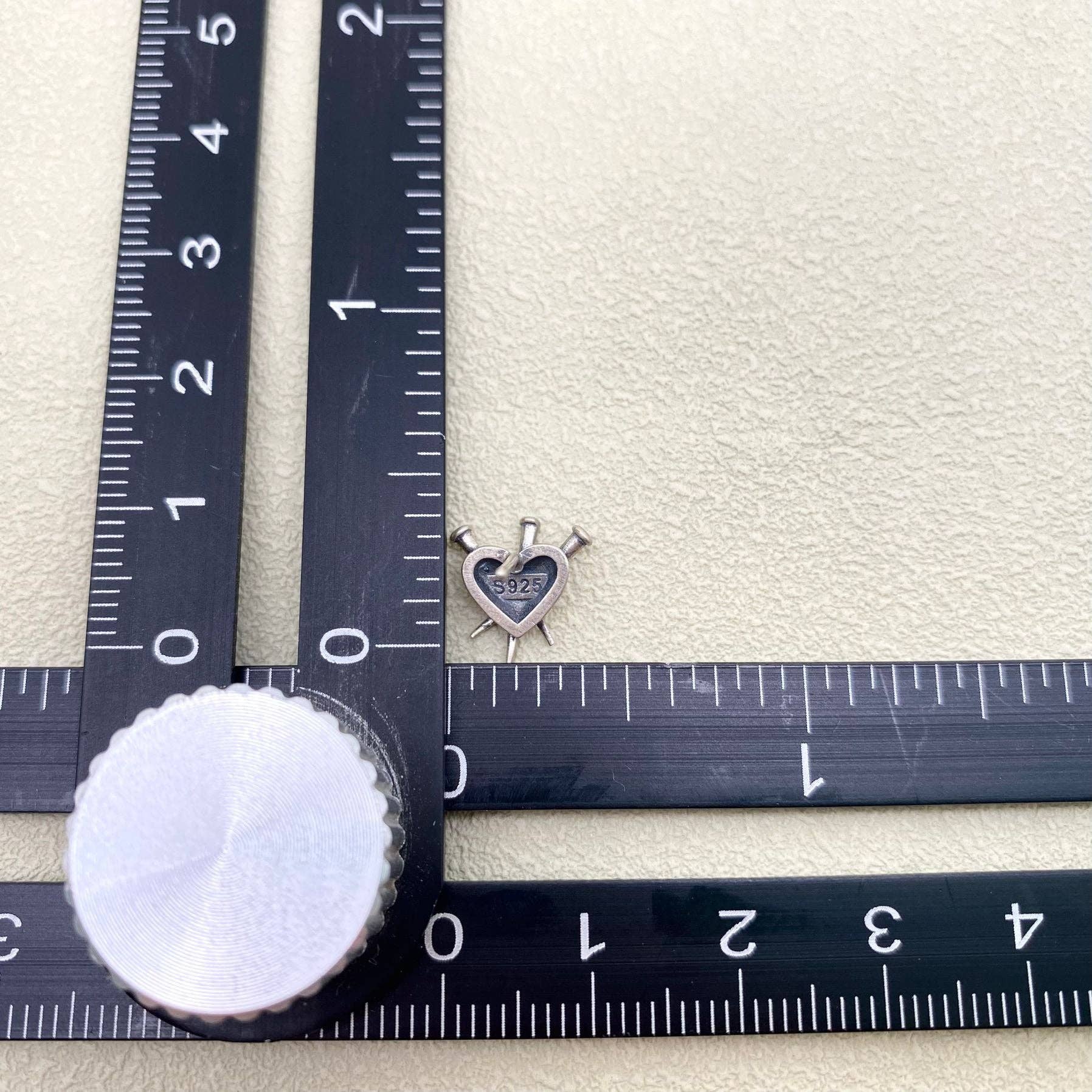 S925 Sterling Silver Sword Piercing Through Heart Earring-