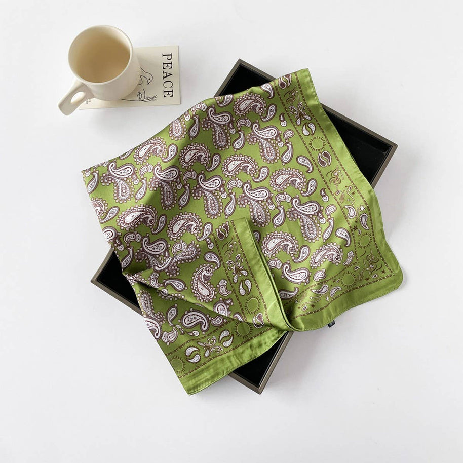 Paisley Satin Square Scarf