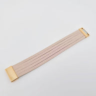 Crystal & Faux Leather Magnetic Bracelet