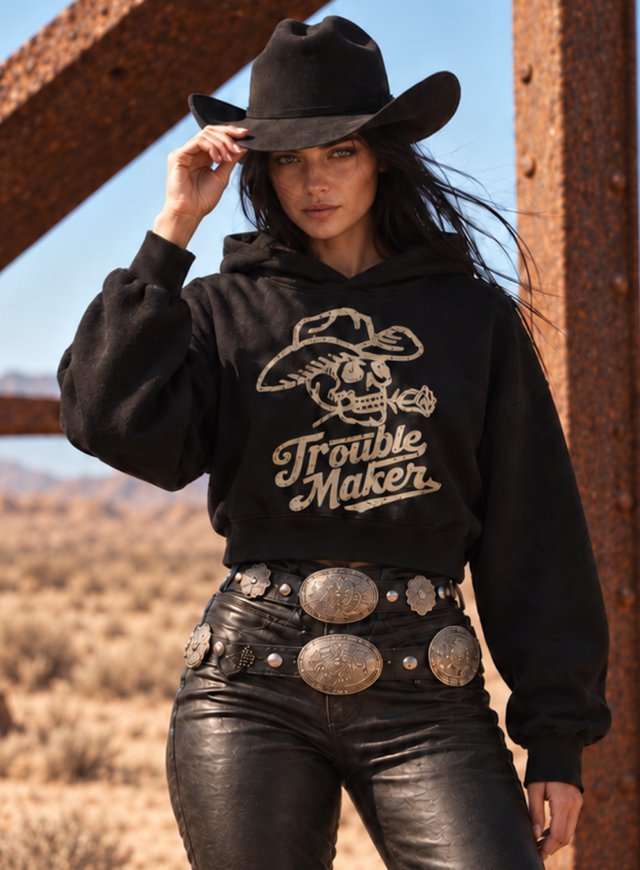 Trouble Maker Cropped Hooded