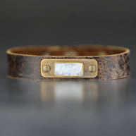 Leather Cuff with Stone