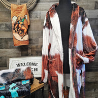 Cowhide Print Women's Western Bath Robe