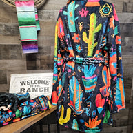 Crazy Cactus Lady Western Bath Robe