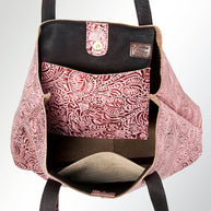 Embossed Pink Leather Tote