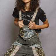 Patchwork & Studs Overalls