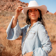 100% Wool Felt Western Cowboy Hat - Style Cattleman