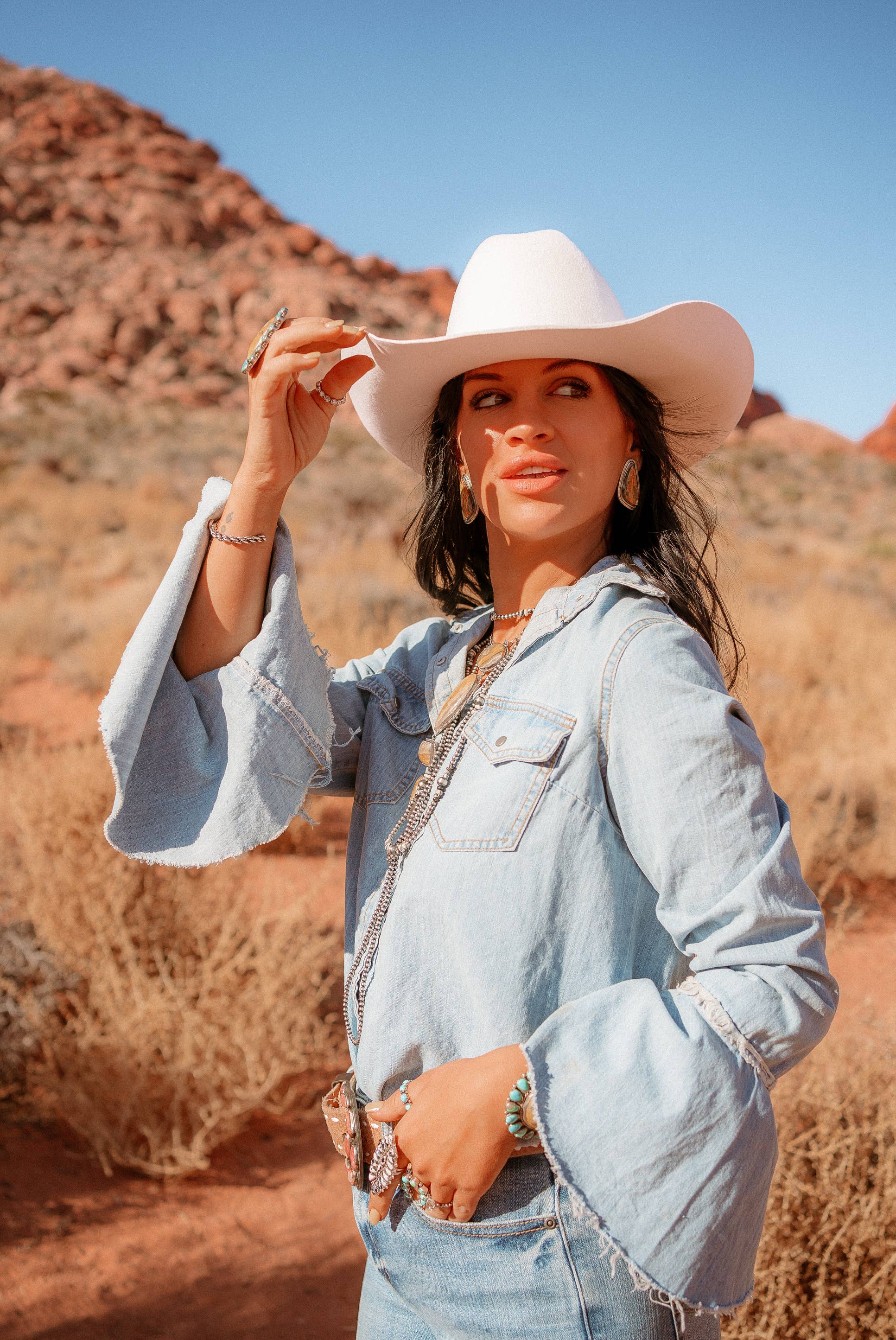 100% Wool Felt Western Cowboy Hat - Style Cattleman